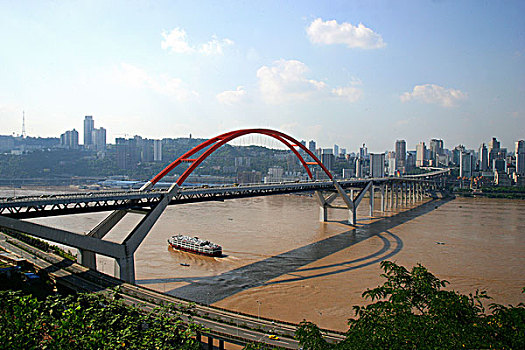 城市,桥,长江,河,重庆,中国,亚洲