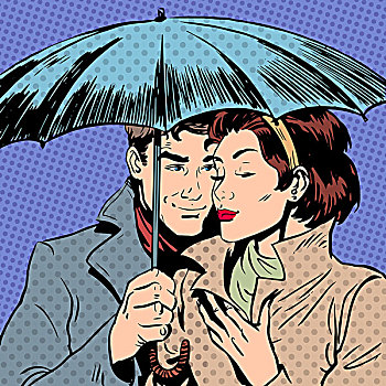 雨,男人,女人,伞,浪漫,关系