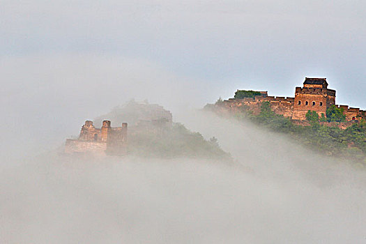 长城,雾状,早晨,金山岭