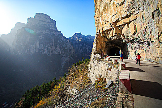 河南,林州,太行山,岩石,天路,挂壁公路,山路