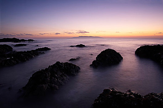 爱尔兰,海景,岛屿,远景