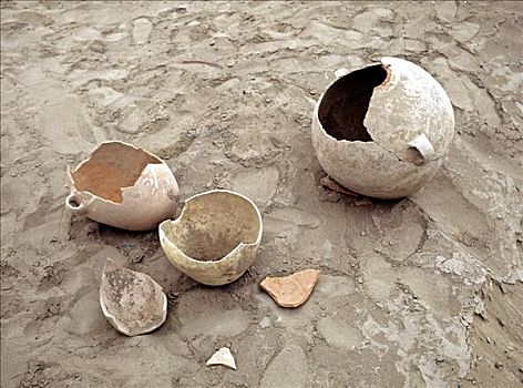 印加,墓穴,陶制容器,考古,挖掘,靠近,利马,秘鲁,南美