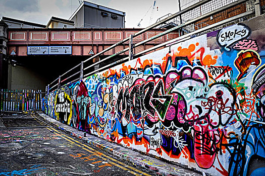 彩色,涂鸦,街道,滑铁卢,伦敦