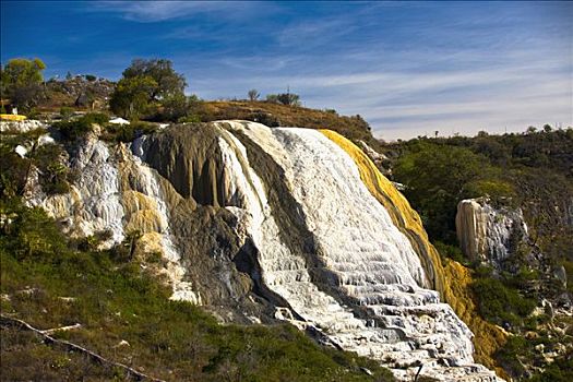 瀑布,岩石上,瓦哈卡州,墨西哥