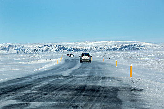 雪,冰,道路,火山,冬天