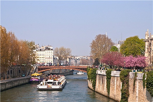 游客,游轮,塞纳河,巴黎