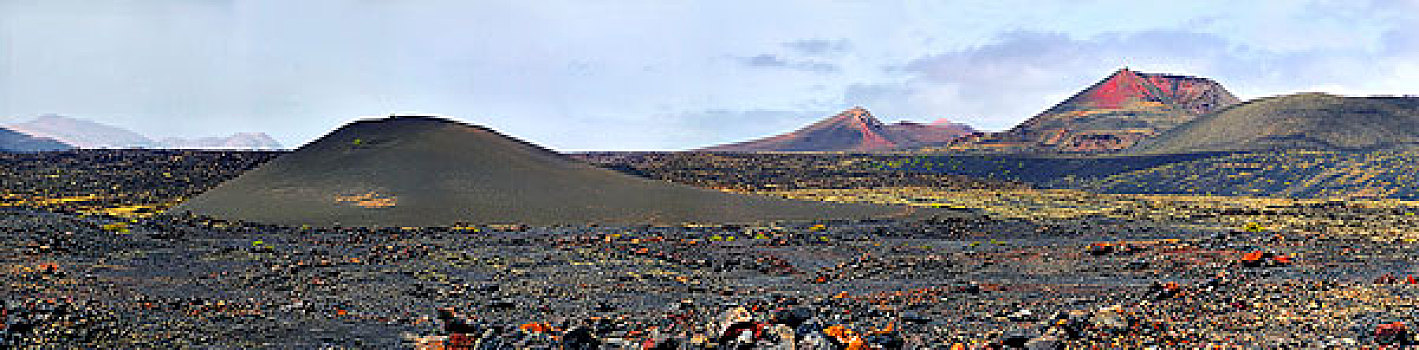火山口,火山岩,地点,火山,后面,兰索罗特岛,加纳利群岛,西班牙,欧洲
