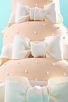 粉色,婚礼蛋糕,装饰,白色