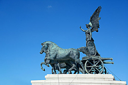 雕塑,特写,屋顶,国家纪念建筑,威尼斯广场,罗马,意大利