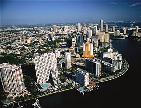航拍,城市,迈阿密,佛罗里达,美国