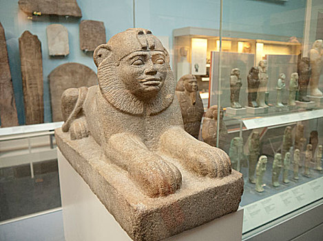 古埃及石雕人面狮身兽塑像