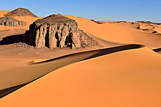 沙丘,石头,世界遗产,国家公园,撒哈拉沙漠,阿尔及利亚,非洲