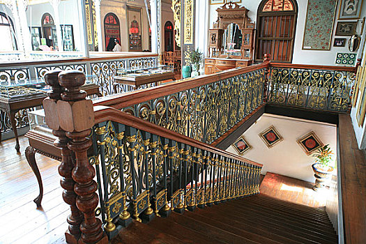 马来西亚,槟城,侨生博物馆内的楼梯