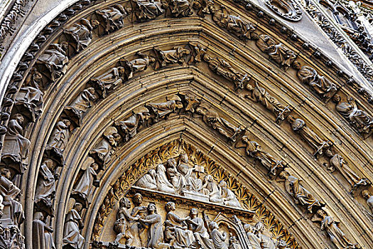 雕塑,拱形,圣母大教堂,巴黎,法国