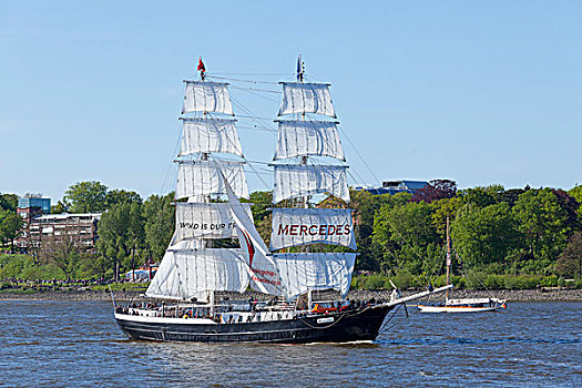 帆船,奔驰,汉堡港,周年纪念,芬克威尔德,汉堡市,德国,欧洲