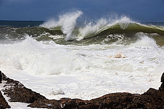 波浪,碰撞,挨着,岸边,黄金海岸,昆士兰,澳大利亚