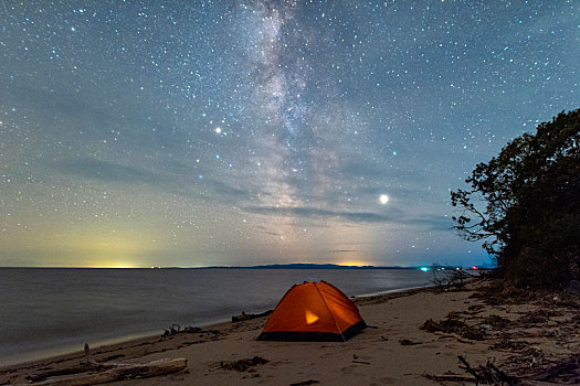 兴凯湖的星空