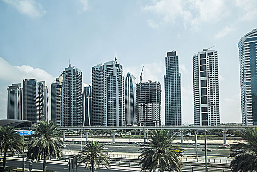 未来,风景,道路,大,公路,迪拜,地铁站,阿联酋