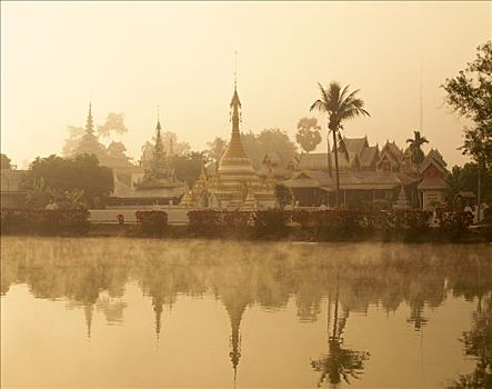 寺院,康巴,儿子,金三角,泰国