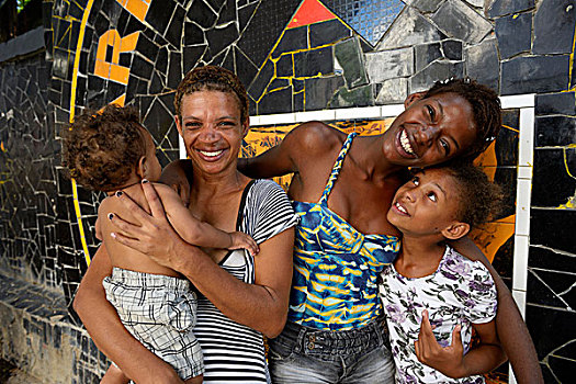 街道,孩子,女孩,搂抱,母亲,兄弟姐妹,地区,里约热内卢,里约热内卢州,巴西,南美