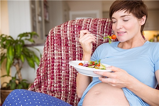 孕妇,吃饭,沙拉