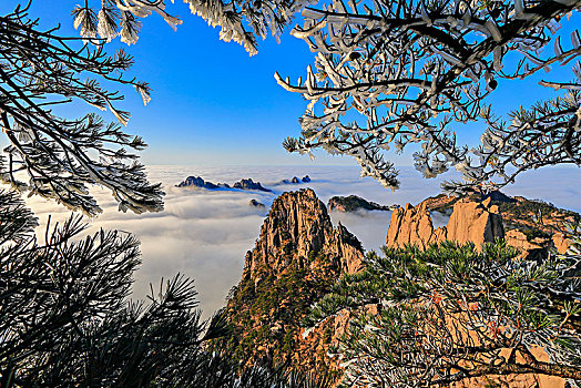 黄山西海大峡谷雾凇云海