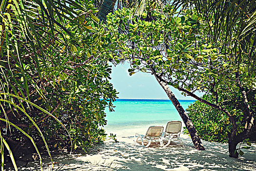 太阳,椅子,沙滩