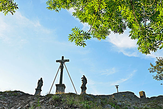 十字架,顶峰,神圣,塑像,山脉,黑森州,德国