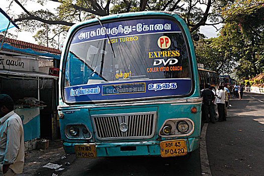 城际交通,巴士,泰米尔纳德邦,印度南部,印度,南亚,亚洲