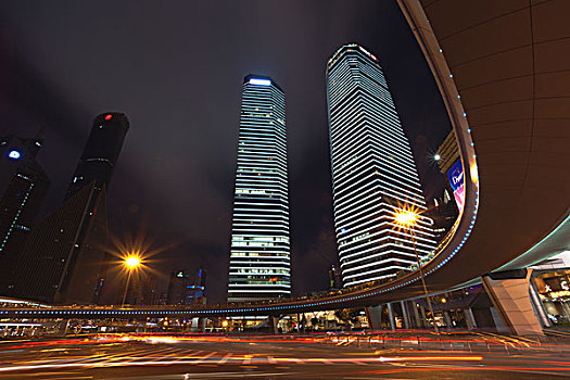 上海浦东陆家嘴的夜晚