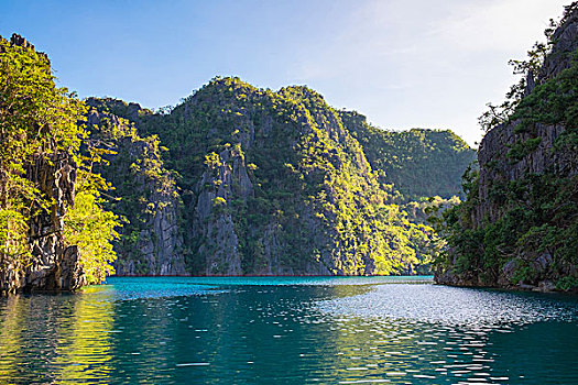 湖,岛屿,巴拉望岛,菲律宾,亚洲
