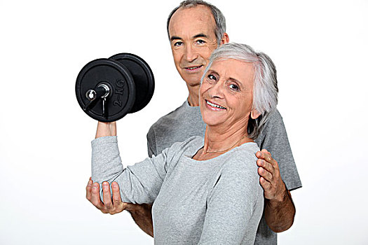 老年夫妇,健身