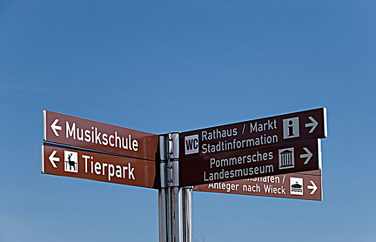 路标,梅克伦堡前波莫瑞州,德国,欧洲