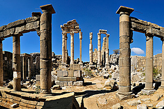老式,罗马,庙宇,考古,场所,黎巴嫩,中东,西亚