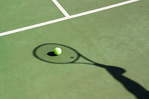 影子,网球拍,网球场