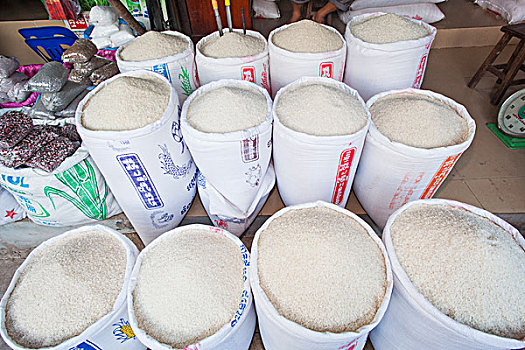 柬埔寨,收获,老,市场,稻米,店面展示