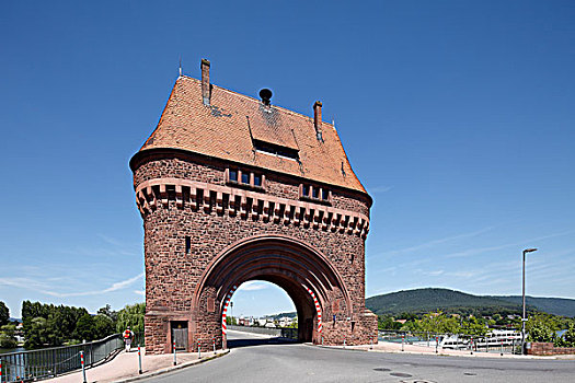 桥,塔,弗兰克尼亚,巴伐利亚,德国,欧洲