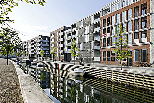 现代建筑,公寓,哥本哈根,丹麦,斯堪的纳维亚