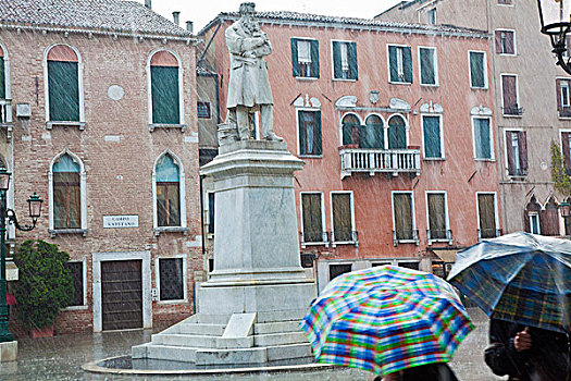 欧洲,意大利,威尼斯,雕塑,雨天