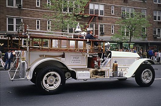 纽约,消防队,游行,20年代,美洲,法国,火灾,美国