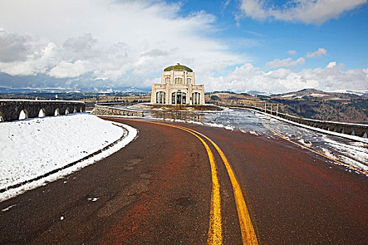 冬天,雪,漂亮,皇冠,哥伦比亚河峡谷国家风景区,俄勒冈,美国