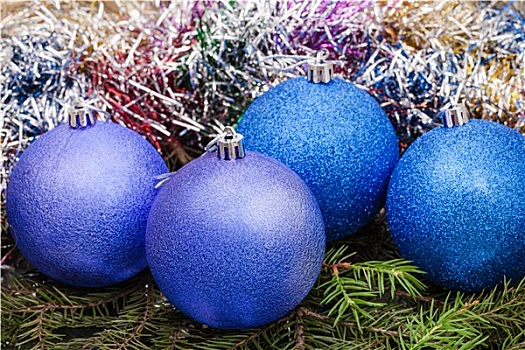 蓝色,紫色,圣诞节,彩球,闪亮装饰物,圣诞树
