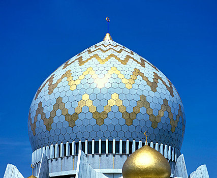 圆顶,槟城州清真寺,哥达基纳巴卢,婆罗洲,马来西亚,亚洲