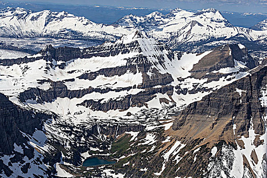 俯视,湖,冰川国家公园,蒙大拿,美国