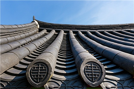 传统,韩国,建筑,屋顶,檐