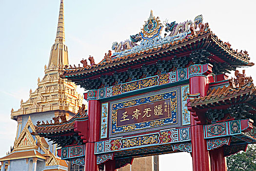 泰国,曼谷,唐人街,入口,寺院