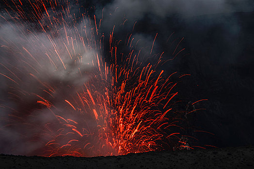 喷发,火山爆发,火山,岛屿,瓦努阿图,南海,大洋洲