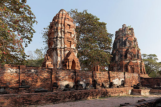 庙宇,塔,遗址,寺院,玛哈泰寺,大城府,泰国,亚洲