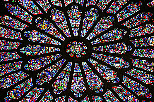 法国,巴黎,大教堂,北方,圆花窗