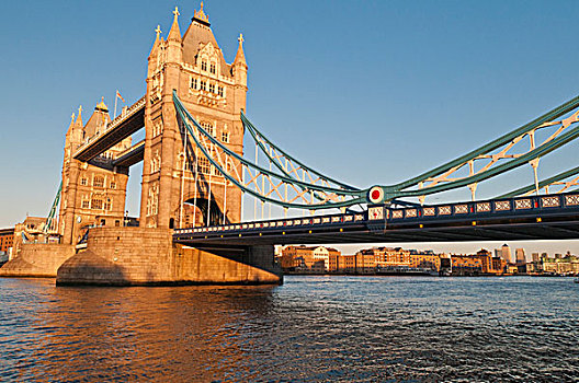 塔桥,泰晤士河,河,日落,伦敦,英格兰